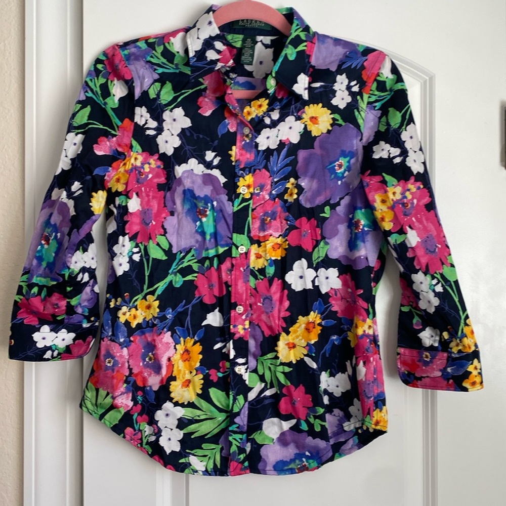 Ralph Lauren Cotton spring summer floral button up